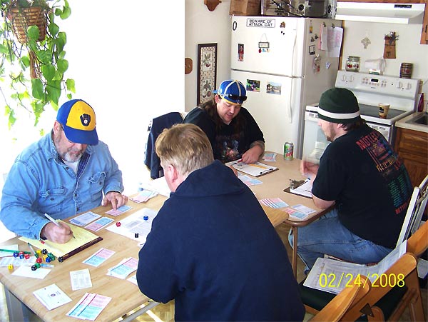 Ultimate Strat Baseball Newsletter, members of the Fox Valley Strat League playing their SOM Baseball games