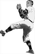 Ultimate Strat Baseball Newsletter, pitcher in logo