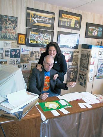 Hal Richman and Sheila Richman in the Strat-o-matic Office