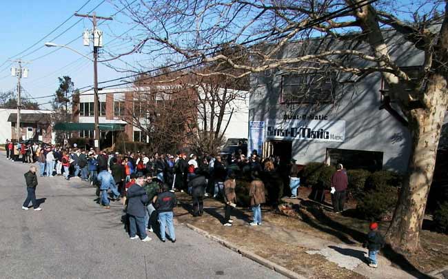 Opening Day at the Strat-o-matic Game Compay as people wait for their Baseball Cards