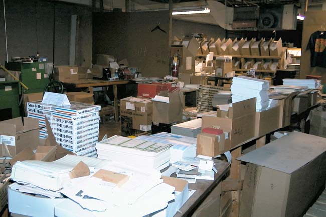 Strat-o-matic Shipping Back Room where Orders are processed