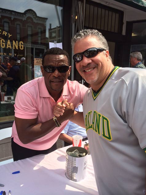 Ultimate Strat Baseball - Strat Commissioner Mark Simons with ex-ML Ball Player Rickey Henderson